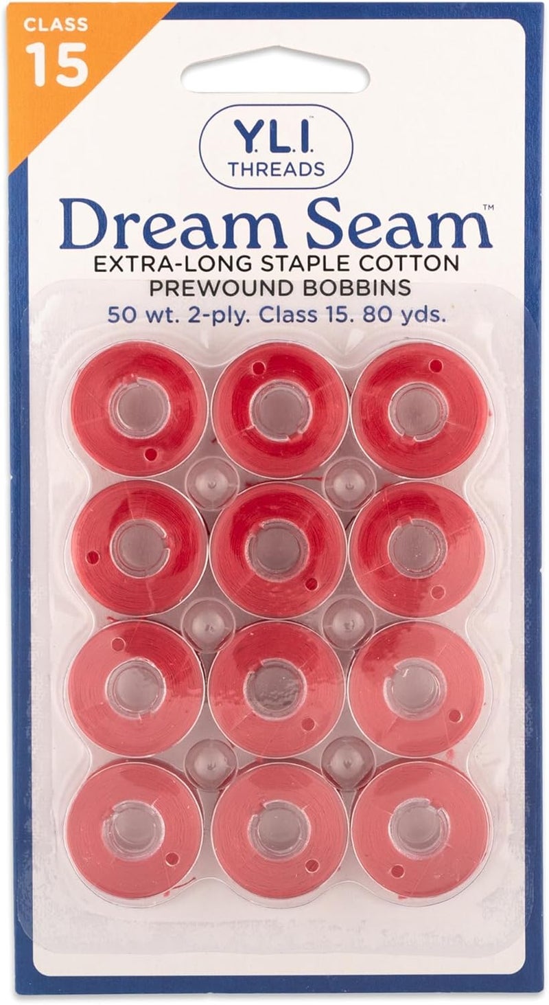 YLI Threads YLI Cotton Quilting Thread – 50 wt Egyptian Cotton for Piecing & Quilting - Low-lint & Strong - Class 15 Prewound Bobbins - Alarm - Image 1
